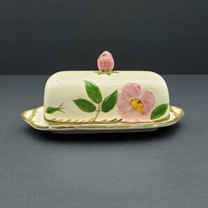Franciscan Desert Rose Covered Butter Dish Butter Keeper 1/4 Lb Butter Plate